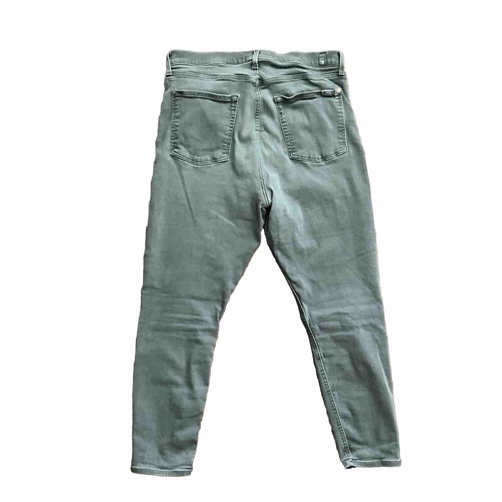 7 For All Mankind Jeans Size 33 B(Air) High Waist Ankle Skinny Gray Denim - Picture 3 of 9